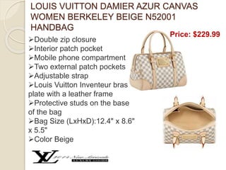 Louis Vuitton Berkeley Damier Azur Canvas Multiple colors Leather