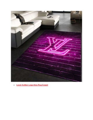 Louis Vuitton Logo Neon Background Area Rug Carpet - REVER LAVIE