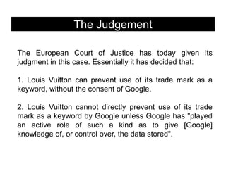 Google v. Louis Vuitton - A Case Study: EU Trademark Law, Online  Advertisement, Effects-Test and Functions of a Trademark - Kindle edition  by Obersteiner, Thomas. Professional & Technical Kindle eBooks @ .