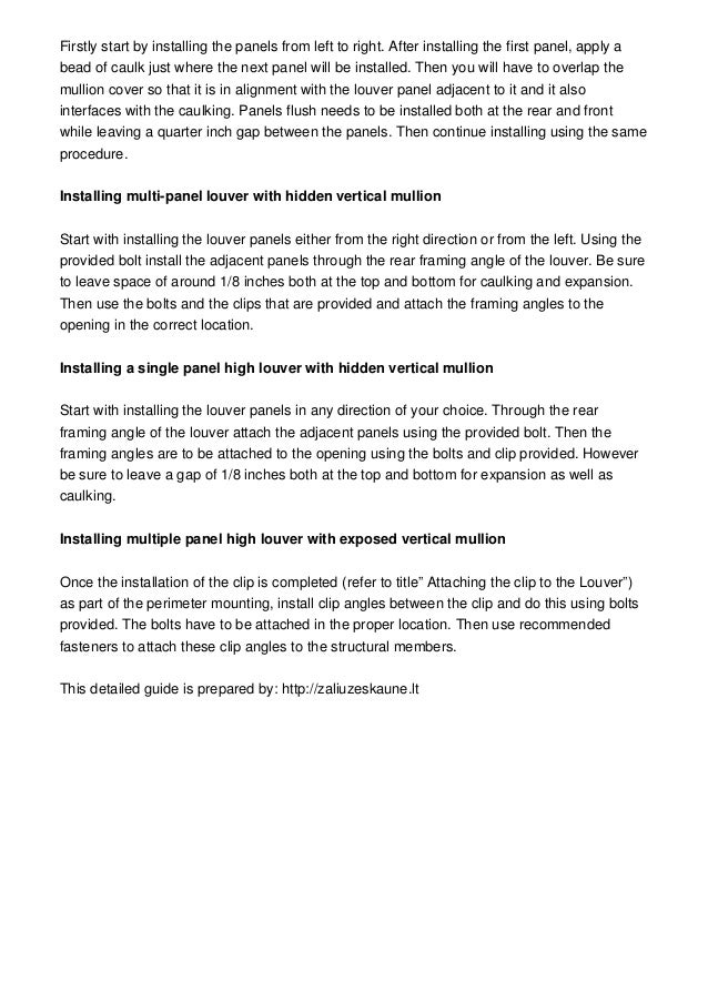 Louver installation guide