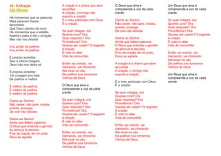 10 - A Oração
Eliã Oliveira
Há momentos que as palavras
Mais parecem frases
decoradas
Que Deus cansou de ouvir
Há momentos que a solidão
Aperta o peito e dói o coração
Mas não vou desistir
Vou andar de joelhos
Vou andar de joelhos
É preciso acreditar
Que a vitória chegará
Deus não nos deixa só
É preciso acreditar
Ter coragem pra lutar
De joelhos é melhor
É melhor de joelhos
É melhor de joelhos
É melhor de joelhos
Clame ao Senhor
Não cesse, não pare, insista,
avante, prossiga
De orar não desista
Clame ao Senhor
Ainda que faltem palavras
O Deus que entende o gemido
da alma já te escutou
Pois da oração de um justo,
Deus se agrada
A oração é a chave que abre
as portas
A oração, o inimigo não
suporta a oração
É o meu particular com Deus
É a oração
Se quer milagre, ora
Queres cura? Ora
Quer resposta? Ora
Providência? Ora
Queres ser usado? O segredo
é oração
É vida no altar
Vida de comunhão
Então vai orando, vai
clamando, vai chorando
Até tocar no céu
De joelhos nos tornamos
íntimos de Deus
O Deus que ama e
compreende a voz de cada
crente
Se quer milagre, ora
Queres cura? Ora
Quer resposta? Ora
Providência? Ora
Queres ser usado? O segredo
é oração
É vida no altar
Vida de comunhão
Então vai orando, vai
clamando, vai chorando
Até tocar no céu
De joelhos nos tornamos
íntimos de Deus
O Deus que ama e
compreende a voz de cada
crente
Clame ao Senhor
Não cesse, não pare, insista,
avante, prossiga
De orar não desista
Clame ao Senhor
Ainda que faltem palavras
O Deus que entende o gemido
da alma já te escutou
Pois da oração de um justo,
Deus se agrada
A oração é a chave que abre
as portas
A oração, o inimigo não
suporta a oração
É o meu particular com Deus
É a oração
Se quer milagre, ora
Queres cura? Ora
Quer resposta? Ora
Providência? Ora
Queres ser usado? O segredo
é oração
É vida no altar
Vida de comunhão
Então vai orando, vai
clamando, vai chorando
Até tocar no céu
De joelhos nos tornamos
íntimos de Deus
Um Deus que ama e
compreende a voz de cada
crente
Se quer milagre, ora
Queres cura? Ora
Quer resposta? Ora
Providência? Ora
Queres ser usado? O segredo
é oração
É vida no altar
Vida de comunhão
Então vai orando, vai
clamando, vai chorando
Até tocar no céu
De joelhos nos tornamos
íntimos de Deus
Um Deus que ama e
compreende a voz de cada
crente
 