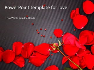 PowerPoint template for love Love Words form the Hearts 