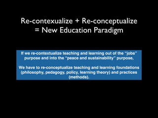 Sustainability Thinking: A Major Paradigm Shift in Philosophy, Pedagogy ...