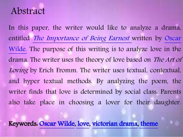 The Importance Of Being Earnest Analysis Love In The Importance Of Being Earnest By Oscar Wilde By Windah Pasaribu