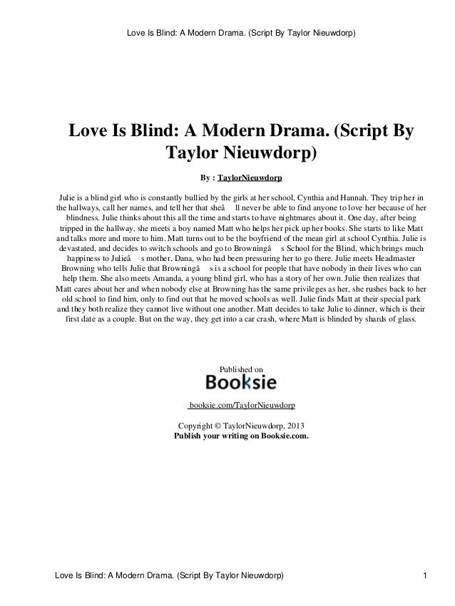 Love is blind essay