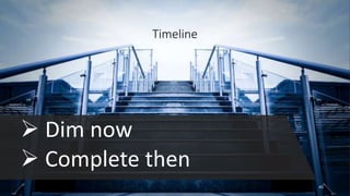 Timeline
 Dim now
 Complete then
45
 