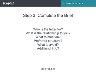 Scripted Format In Small Letter Love Letter Writing From Scripted | PPTX