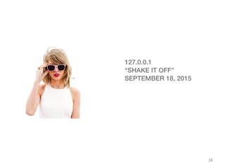 28
127.0.0.1
“SHAKE IT OFF”
SEPTEMBER 18, 2015
 