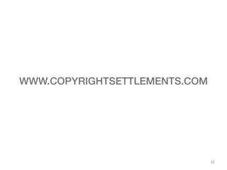 32
WWW.COPYRIGHTSETTLEMENTS.COM
 