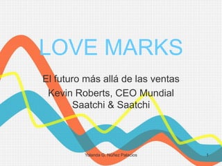 LOVE MARKS
El futuro más allá de las ventas
Kevin Roberts, CEO Mundial
Saatchi & Saatchi
1Yolanda G. Núñez Palacios
 
