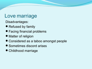 Love marriage  vs arrange marriage