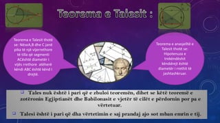 Teoremat E Rrethit MATEMATIKA | PPTX