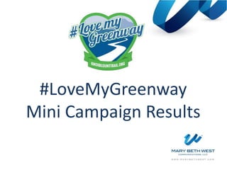 #LoveMyGreenway
Mini Campaign Results
 