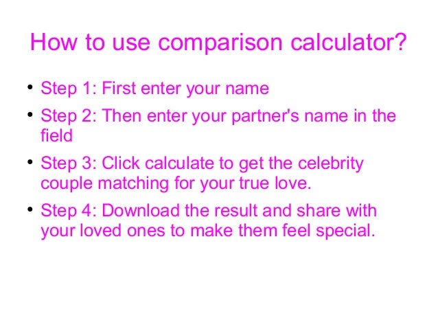 love pair comparison calculator