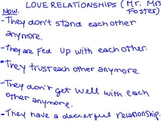 Vocabulary love relationships