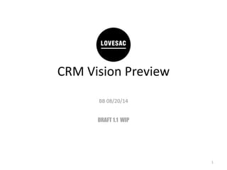 CRM Vision Preview
BB 08/20/14
DRAFT 1.1 WIP
1
 