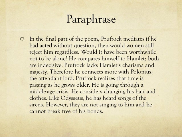 the lovesong of j alfred prufrock essay