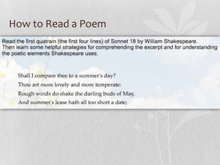 How to Read a Poem
 