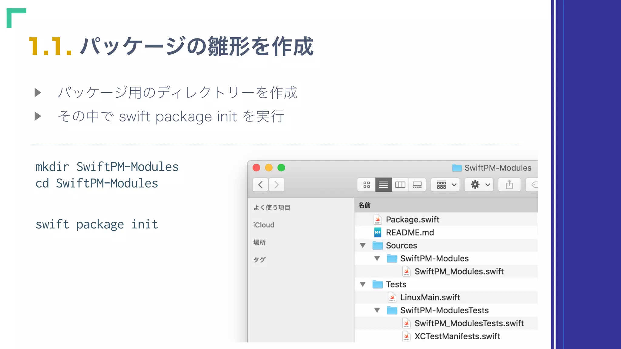 mkdir SwiftPM-Modules
cd SwiftPM-Modules
swift package init
 