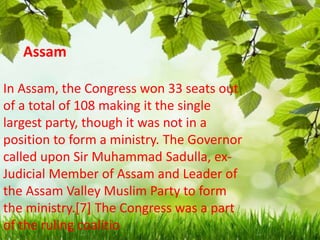 Assam Ruling Party Election 1937 | PPTX