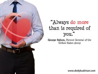 “Always do more
than is required of
you.”
George Patton, Former General of the
United States Army

 