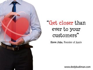 “Get closer than
ever to your
customers”
Steve Jobs, Founder of Apple

 