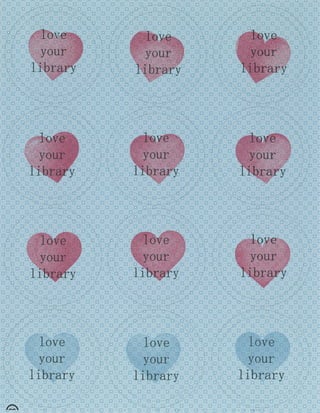 Love Your Library CCL Button Templates - 2.25'' Blue Pattern with Hearts