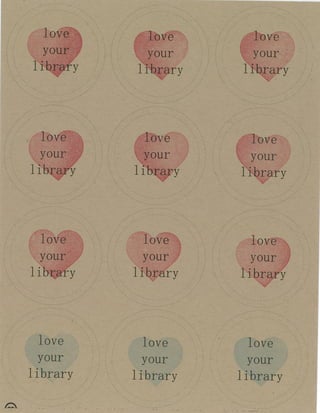 Love Your Library CCL Button Templates - 2.25'' Brown with Hearts
