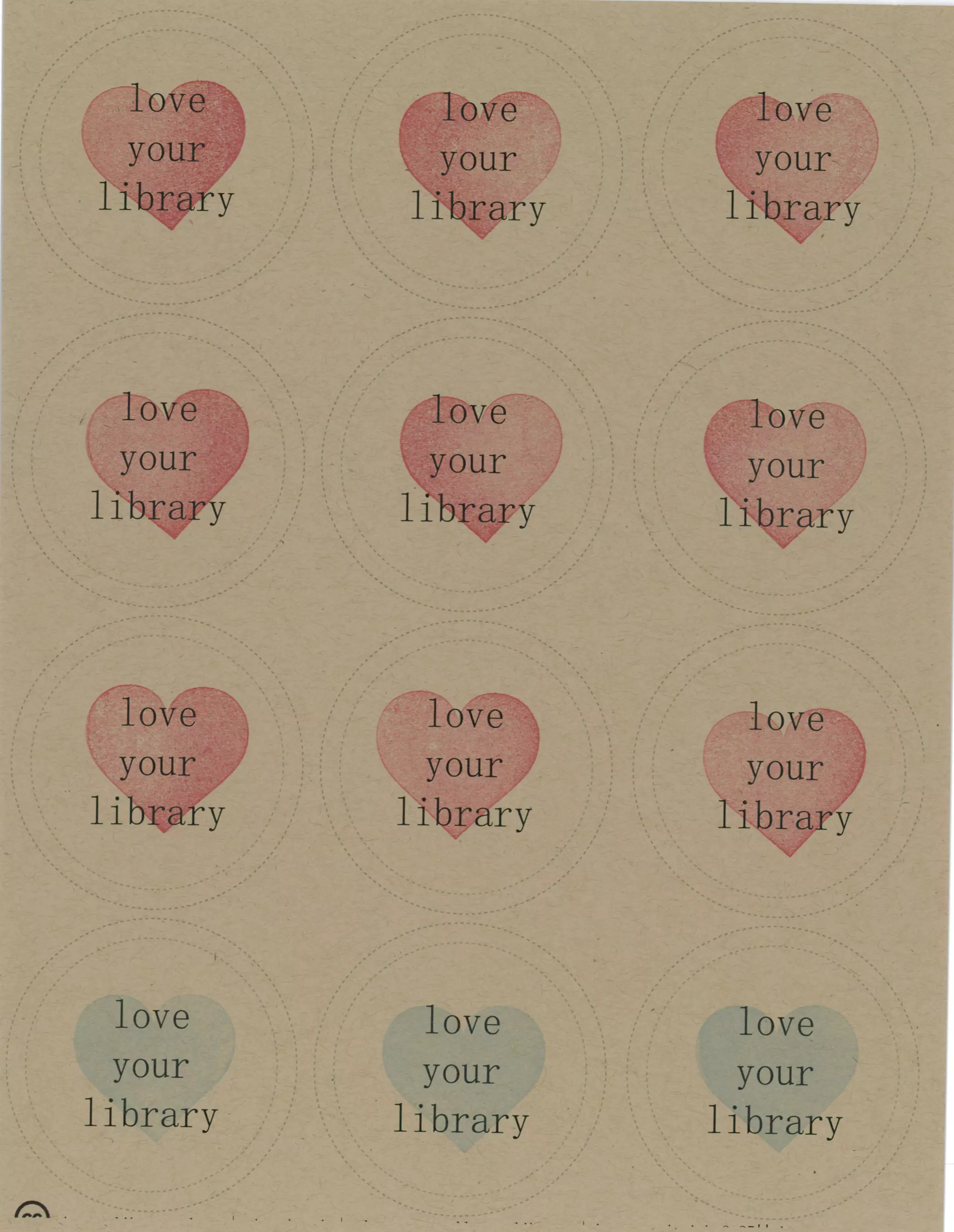 Love Your Library CCL Button Templates - 2.25'' Multiple Color Pages with Hearts