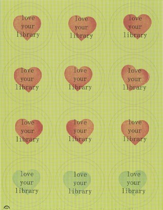 Love Your Library CCL Button Template - 2.25'' Green Grid with Hearts