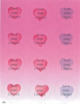 Love Your Library CCL Button Template - 2.25'' Pink with Hearts