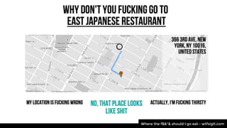 66% 
EXPECTED A SERVICE TO LEARN 
THEIR TASTES AND MAKE 
SUGGESTIONS FOR THEM 
HARRIS INTERACTIVE/WEBBY POLL ‘14 
 