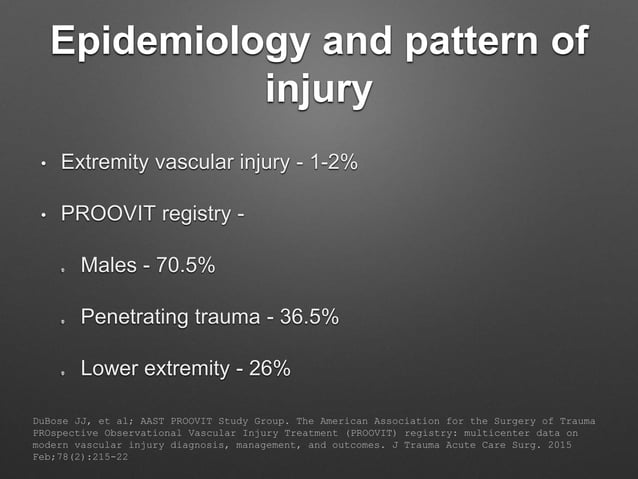 Lower Limb Vascular Trauma - Brief | PPT