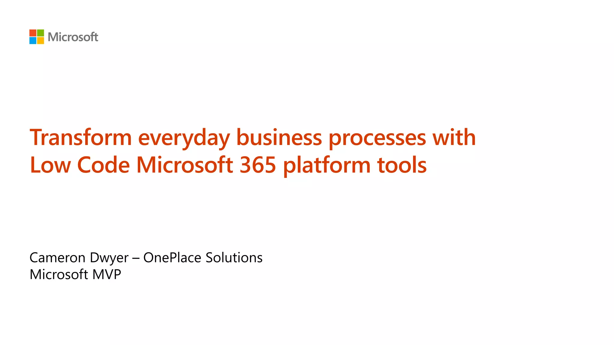 Microsoft Low Code / No Code Business Process Automation | PPTX