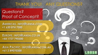 THANK YOU! ANY QUESTIONS?
Questions?
Proof of Concept?
 