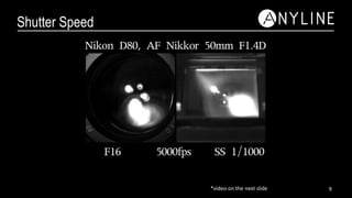 Shutter Speed
9*video on the next slide
 