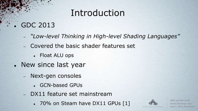 Low Level Shader Optimization For Next Gen And Dx11 By Emil Persson Low Level Shader Optimization For Next Gen And Dx11 By Emil Persson