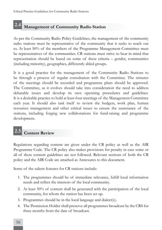 Ethical Practice Guidelines for Community Radio Stations | PDF