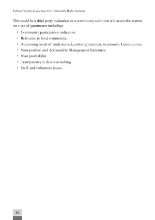 Ethical Practice Guidelines for Community Radio Stations | PDF