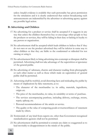 Ethical Practice Guidelines for Community Radio Stations | PDF