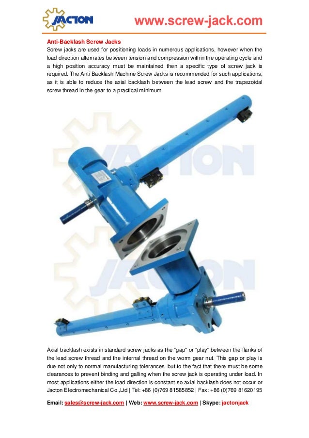 Low backlash reverse worm screw jacks, zero backlash reverse machine