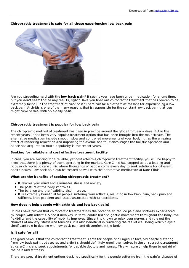 Low Back Pain Treatment Center in USA