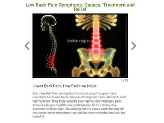 Low back pain -how to relief
