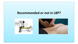 Recommended or not in LBP?
68
 