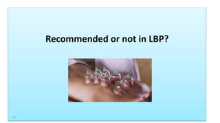 Recommended or not in LBP?
74
 