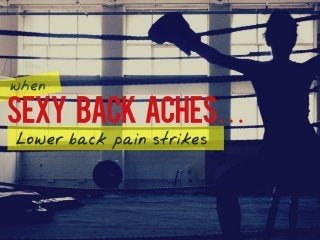 When Sexy Back Aches...LOWER BACK PAIN strikes