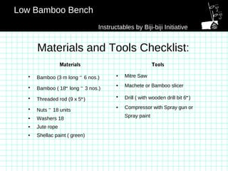 Low bamboo bench | PPT