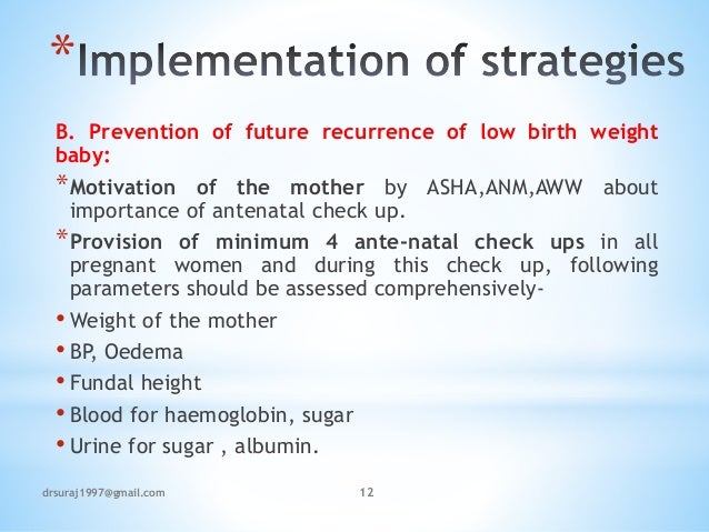 Low Birth Weight Actions Taken By Bmoh