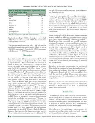 186 Nigerian Journal of Clinical Practice • Apr-Jun 2013 • Vol 16 • Issue 2
Ugboma and Onyearugha: Low birth weight delive...