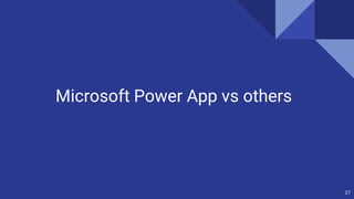 27
Microsoft Power App vs others
 